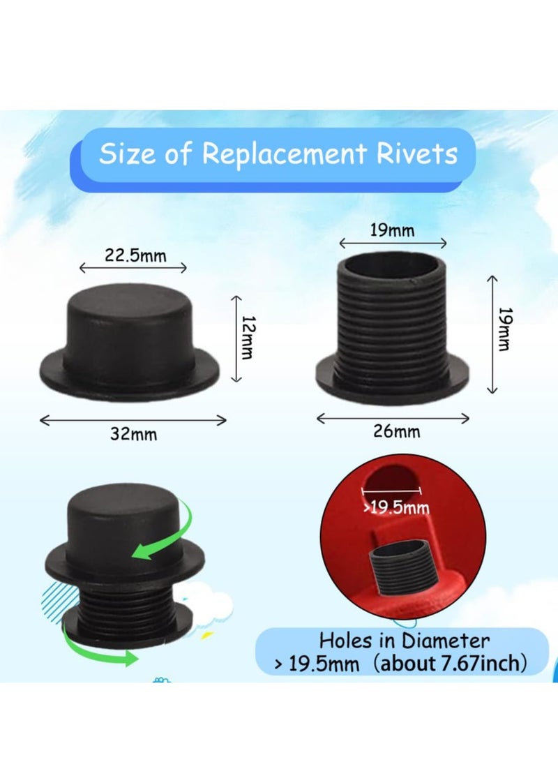SYOSI 12 Sets Screw Rivets Replacement for Beach Tote Bag Handles Durable Rubber Buttons Easy Repair Simply Southern Bags Black  - Image 3