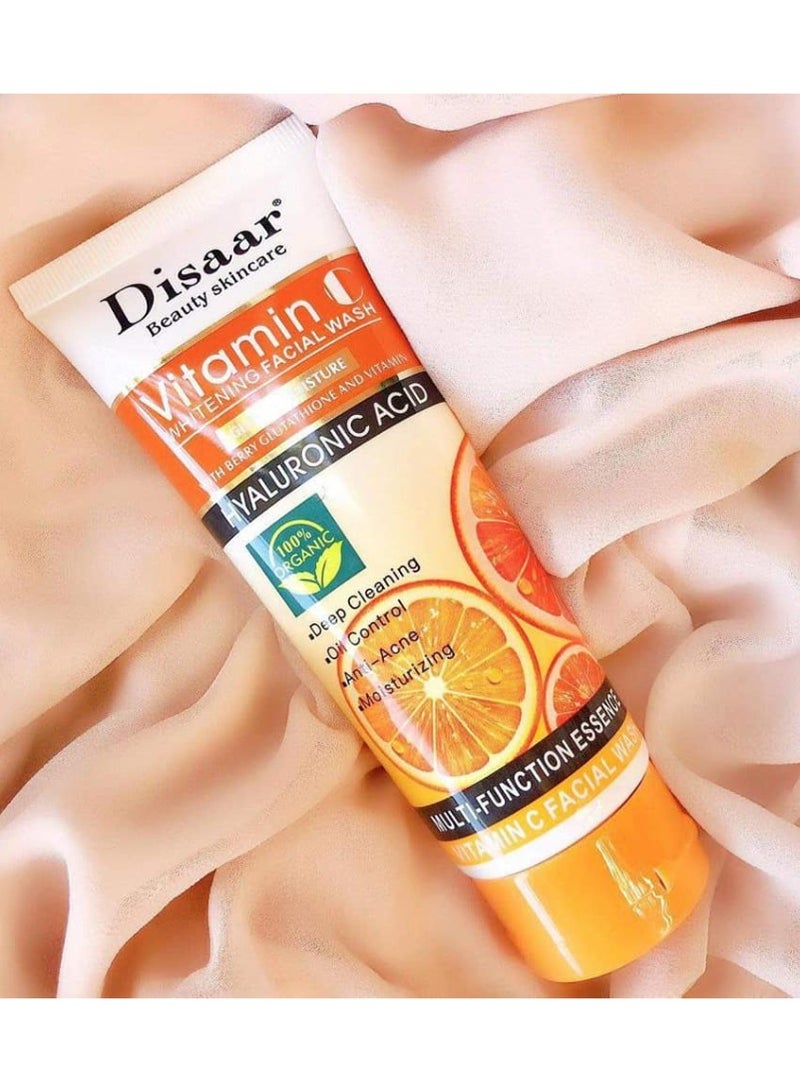 Disaar Facial Wash Natural Organic Vitamin C Hyaluronic Acid Cleanser Whitening Face Wash 100g - Image 3