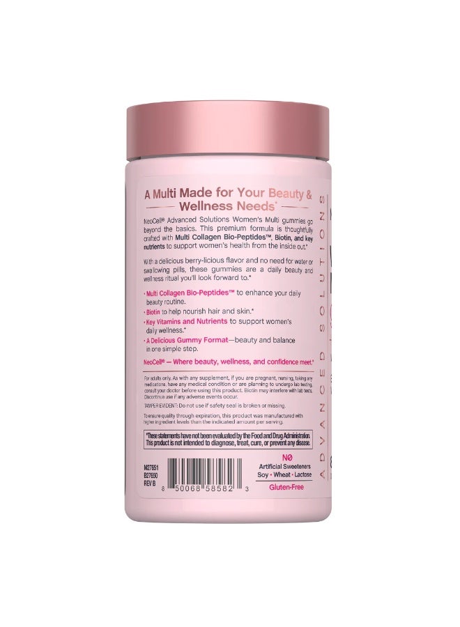 NeoCell Women's Multi Gummies with Multi Collagen Advanced Bio-Peptides, Essential Vitamins & Minerals, Berry Beauty Flavor, 80 Gummies - Image 3