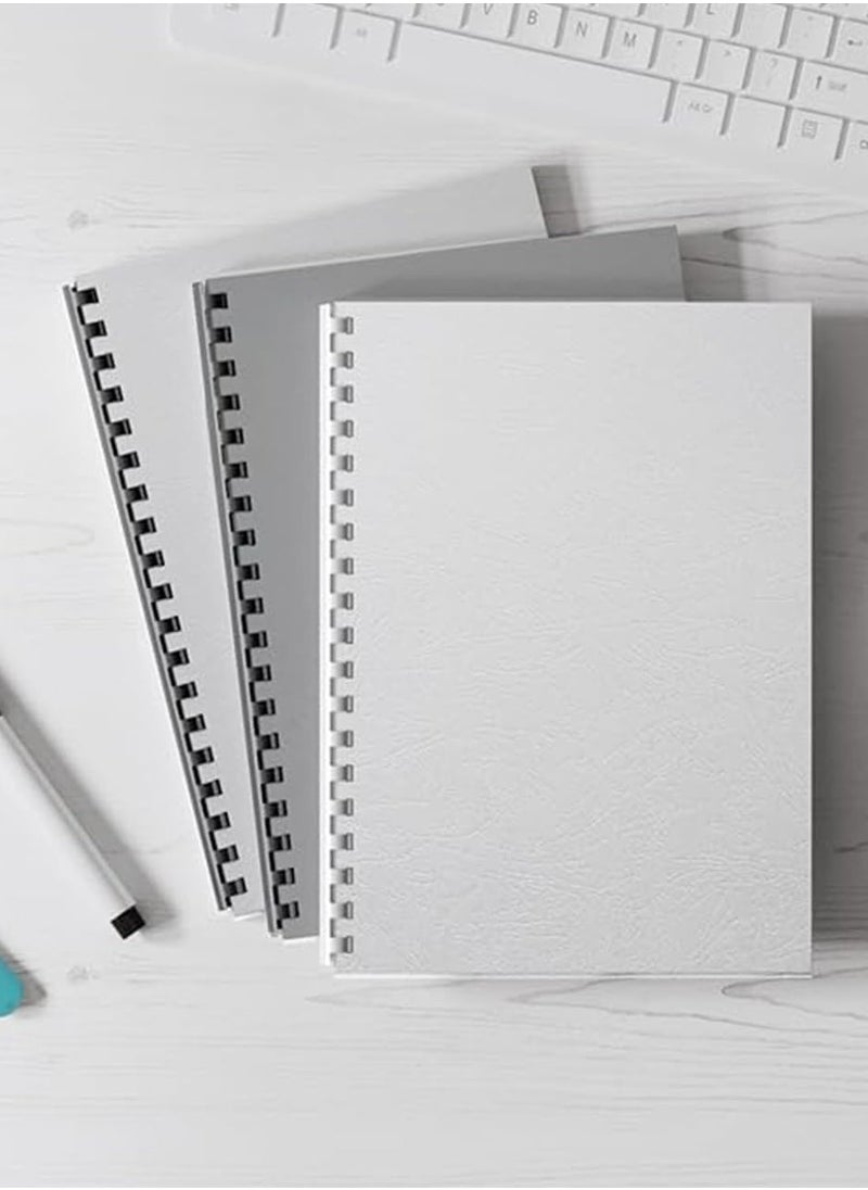 MARKQ - [100 Pack] White Binding Cover [A4] 230 GSM – Durable Protective Sheets for Presentations, Reports, and Documents – Compatible with Comb & Wire Binding Machines - Image 1