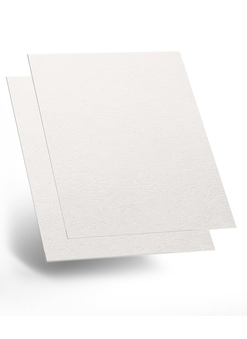 MARKQ - [100 Pack] White Binding Cover [A4] 230 GSM – Durable Protective Sheets for Presentations, Reports, and Documents – Compatible with Comb & Wire Binding Machines - Image 1