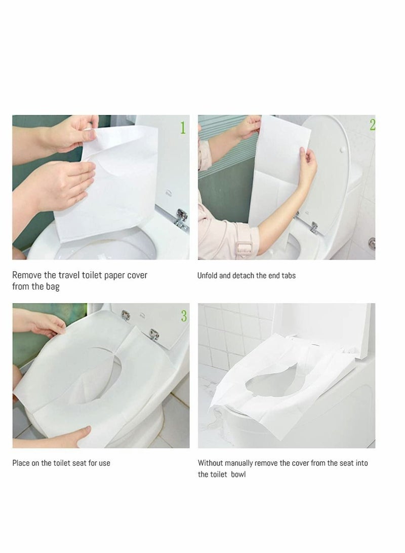 Excefore Toilet Seat Covers Disposable, 50-Count Flushable Paper Travel Toilet Seat Covers, Great Biodegrable Accessories for Public Restrooms, Airplane, Camping  - Image 5