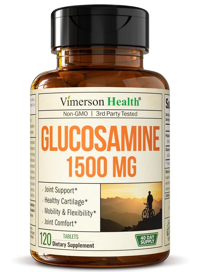 Vimerson Health Glucosamine Sulfate 1500mg Joint Support Supplement. Cartilage, Bone & Joint Health. Antioxidant Properties. Aids Inflammatory Response. Occasional Discomfort Relief for Back, Knees & Hands. 120 Count - Image 1