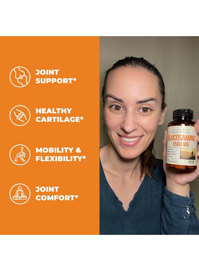 Vimerson Health Glucosamine Sulfate 1500mg Joint Support Supplement. Cartilage, Bone & Joint Health. Antioxidant Properties. Aids Inflammatory Response. Occasional Discomfort Relief for Back, Knees & Hands. 120 Count - Image 2