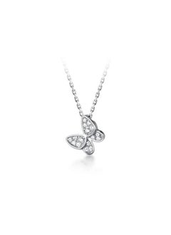 Europe And The United States New Personalized Silver Butterfly Zircon Necklace Female Clavicle Chain Students Korean Simple Niche
