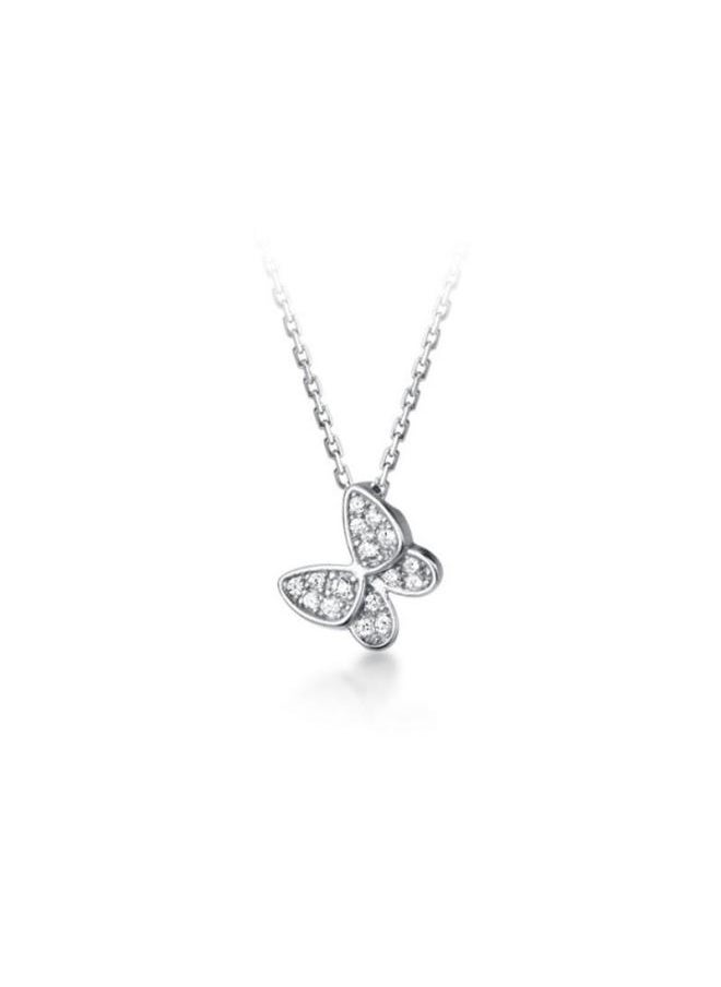 Generic - Europe And The United States New Personalized Silver Butterfly Zircon Necklace Female Clavicle Chain Students Korean Simple Niche - Image 1