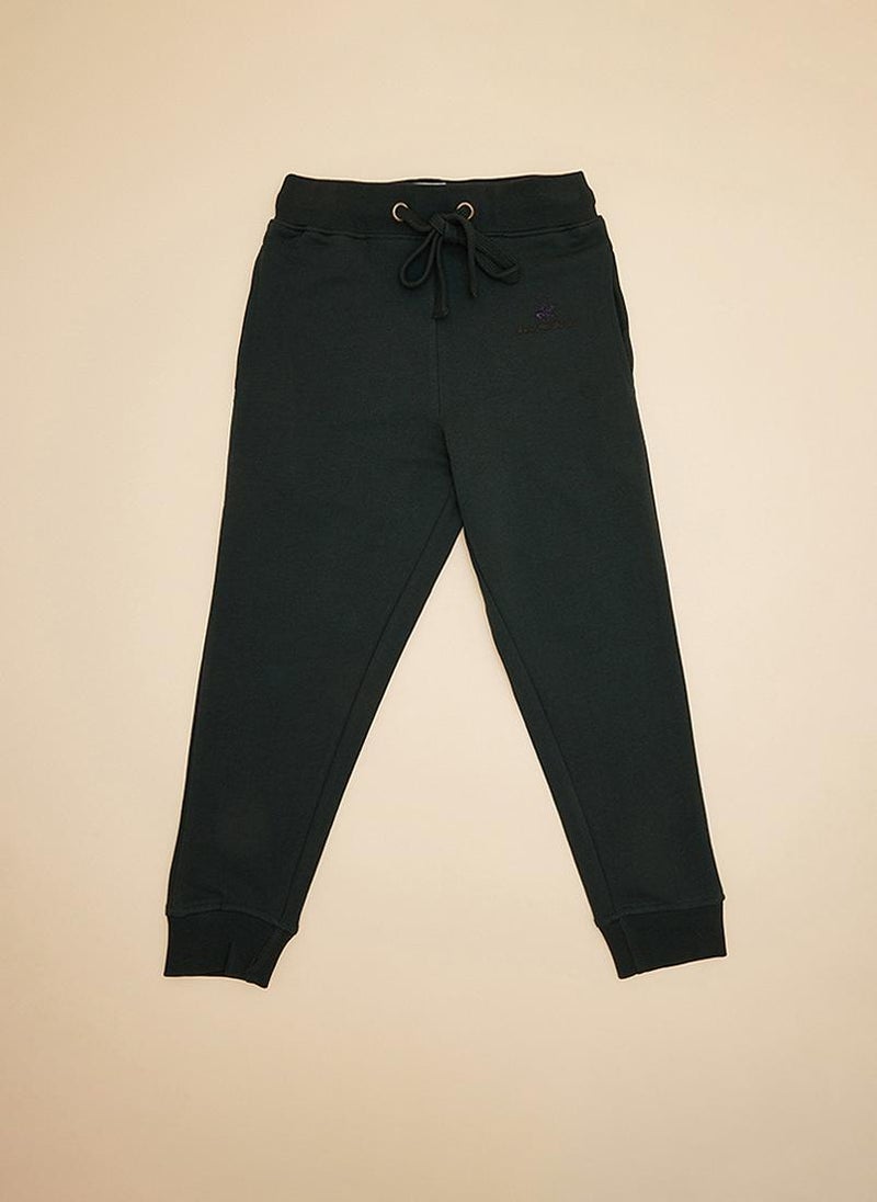 BEVERLY HILLS POLO CLUB Logo Embroidered Drawstring Waist Joggers