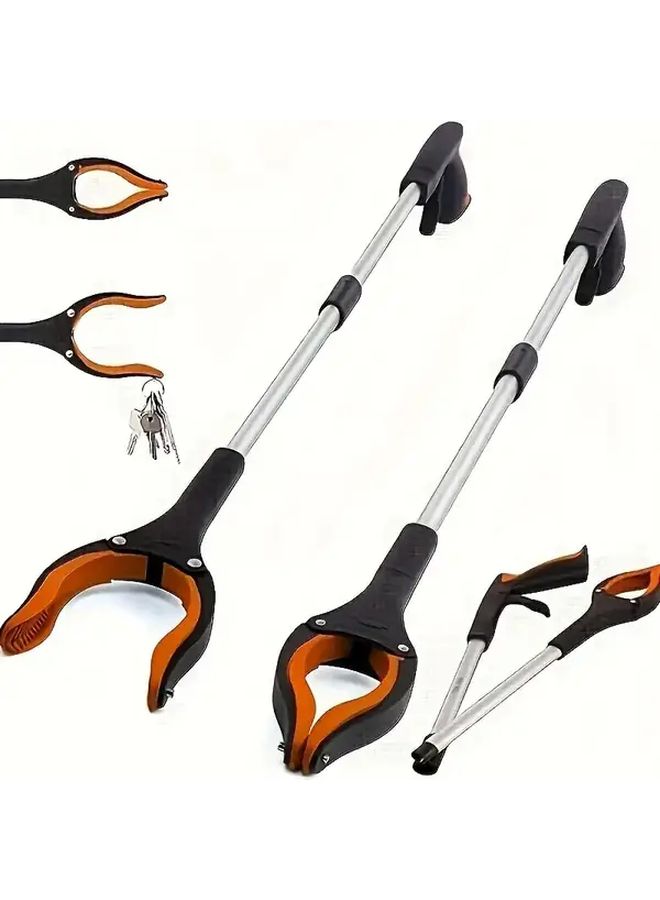 Orange 32 Inch Foldable Reach Grabber Tool 360 Rotating Magnetic Jaws Elderly Aid - Image 1