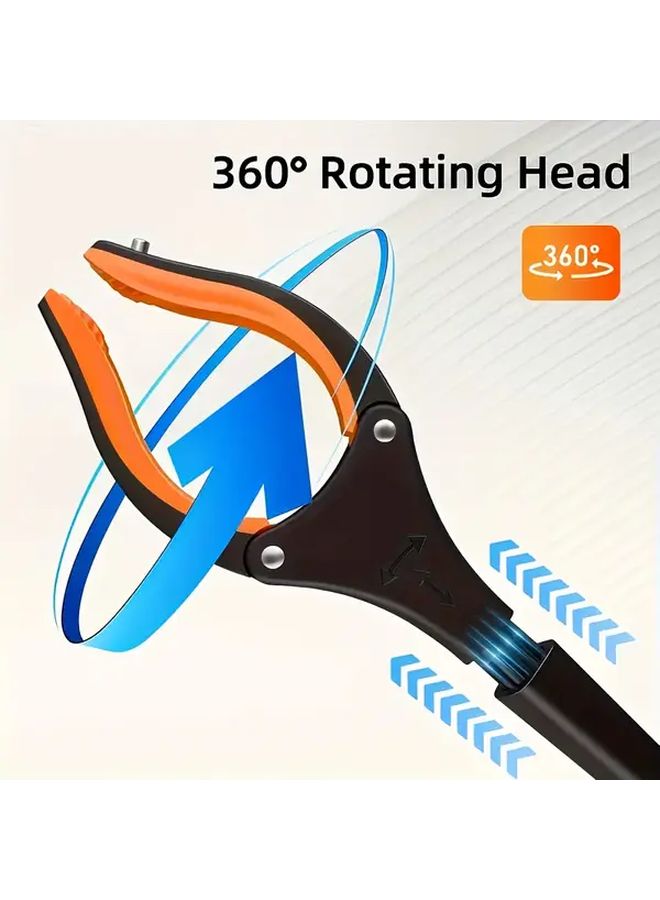 Orange 32 Inch Foldable Reach Grabber Tool 360 Rotating Magnetic Jaws Elderly Aid - Image 4
