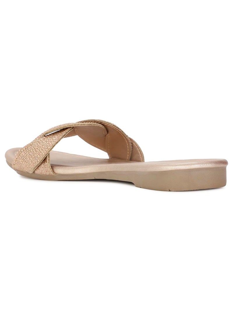 Bata Jae Mule E 24 Women's Rose Gold Flat Slippers - 4 UK (5715417) - Image 3