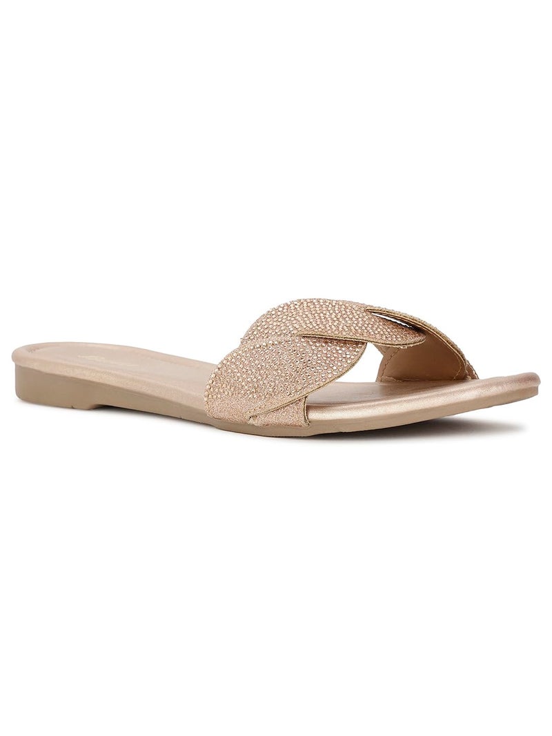 Bata Jae Mule E 24 Women's Rose Gold Flat Slippers - 4 UK (5715417) - Image 1
