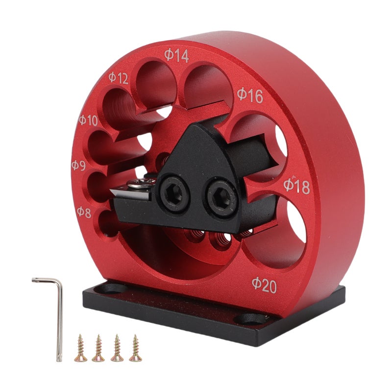 Wood Rounding Tool, Round Rod Auxiliary Tool with Carbide Blade, Round Structure Dowel Maker Jig, 8 Sizes Holes (Φ8-20mm), Electric Drill Milling Dowel Auxiliary Tool for Woodworking, Furniture Making Black - Image 1