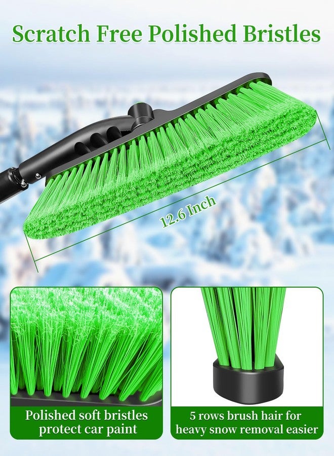 HEEYA Snow Brush for Car, Extendable Snow Brush and Ice Scraper with Foam Grip, Car Window Scraper for Snow and Ice for SUV Truck Auto Jeep RV Vehicle Windshield - Green - Image 3
