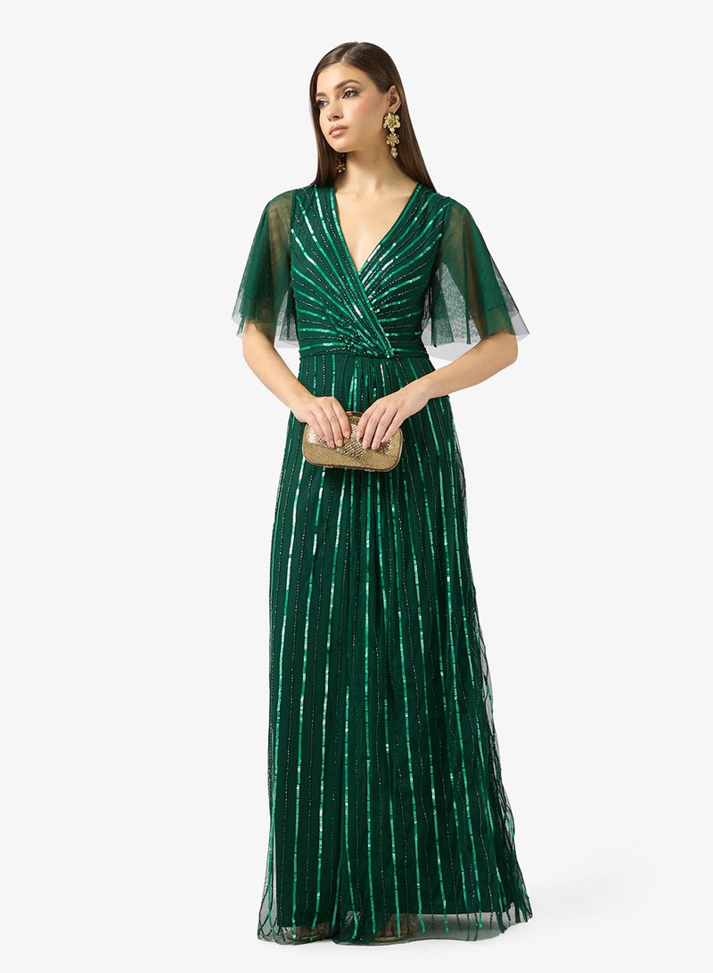 Amelia Rose V-neck sequin maxi dress - Image 4