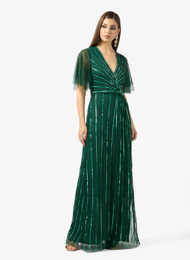Amelia Rose V-neck sequin maxi dress - Image 1