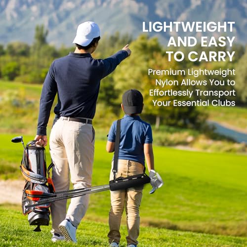 FINGER TEN Golf Club Bag Mini Lightweight for Men Women Ladies Kids with/Without Ball Pouch Pack, Portable for Driving Range Carrier Course Training Case (1 Pack in Black) - Image 4