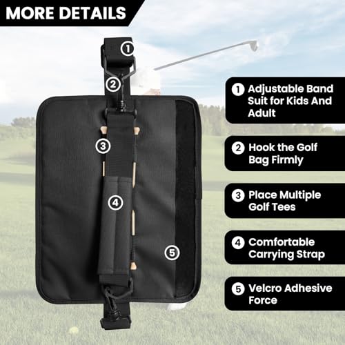FINGER TEN Golf Club Bag Mini Lightweight for Men Women Ladies Kids with/Without Ball Pouch Pack, Portable for Driving Range Carrier Course Training Case (1 Pack in Black) - Image 2