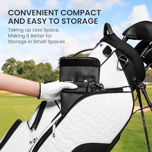 FINGER TEN Golf Club Bag Mini Lightweight for Men Women Ladies Kids with/Without Ball Pouch Pack, Portable for Driving Range Carrier Course Training Case (1 Pack in Black) - Image 5