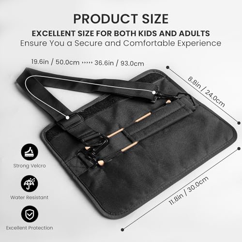 FINGER TEN Golf Club Bag Mini Lightweight for Men Women Ladies Kids with/Without Ball Pouch Pack, Portable for Driving Range Carrier Course Training Case (1 Pack in Black) - Image 3