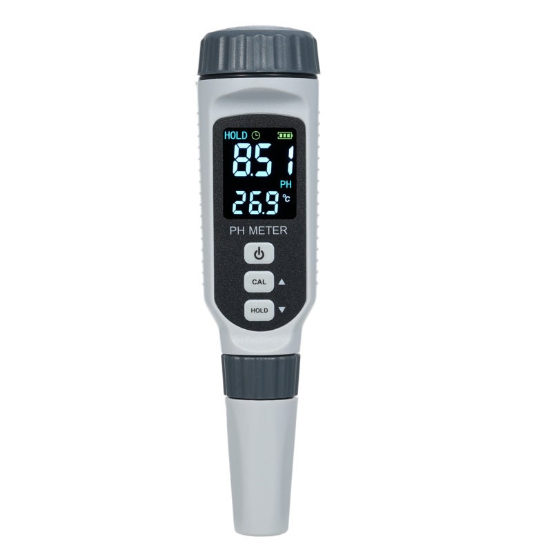 Ph Meter: Grey, Ip65 Waterproof, Over-Range Alarm - Lcd Hd Color Display, Portable Ph Tester For Drinking Water, Agricultural Irrigation & Industrial Water Testing - Image 1