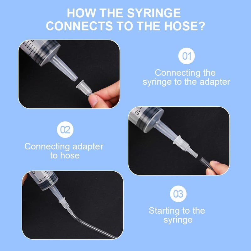 OFFCUP Plastic Syringe, 2 Pieces 60 ml Syringes Without Needle, Reusable Plastic Syringes, Syringe Dosing Machine for Feeding Small Pets, Artistic Painting, Glue Applicator - Image 5