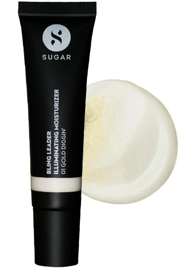 SUGAR Cosmetics Bling Leader Illuminating Moisturizer 01 Gold Diggin' Warm Gold Highlighter with Pearl Finish Lightweight Moisturizer and Highlighter, Protects against Pollution, Multi