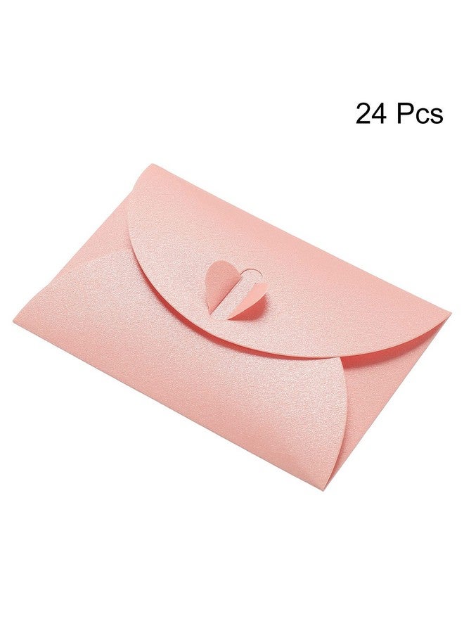 PATIKIL Mini Envelopes 24 Pack Heart Clasp Tiny Items Storage Cute Present Card Holder For Wedding Greeting Party Pink  - Image 3