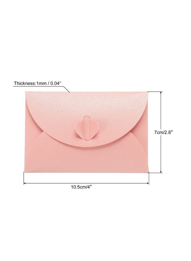 PATIKIL Mini Envelopes 24 Pack Heart Clasp Tiny Items Storage Cute Present Card Holder For Wedding Greeting Party Pink  - Image 2