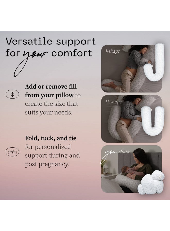 Coop Home Goods Coop Home Goods Maternity Pillow - Memory Foam Body Pillow for Pregnancy, Original Pregnancy Pillow, Side Sleeper Body Pillow, Full Body Pillow for Sleeping, Pregnancy Pillows for Sleeping (White) - Image 4