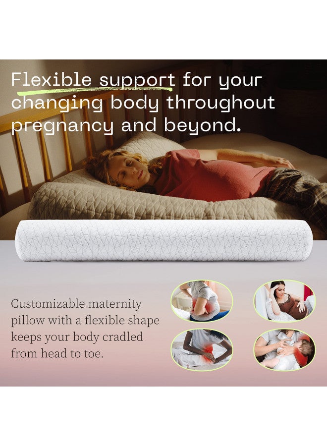 Coop Home Goods Coop Home Goods Maternity Pillow - Memory Foam Body Pillow for Pregnancy, Original Pregnancy Pillow, Side Sleeper Body Pillow, Full Body Pillow for Sleeping, Pregnancy Pillows for Sleeping (White) - Image 5