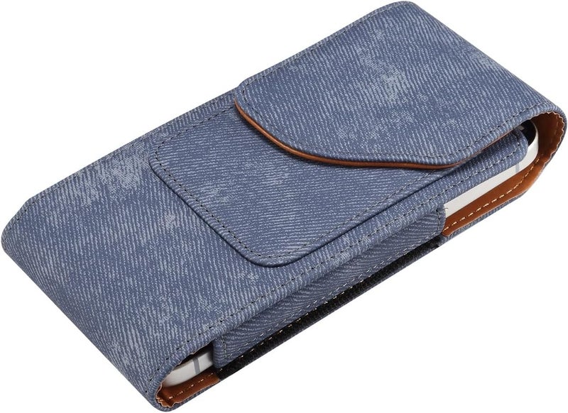 Phone Holster Holster Compatible with iPhone 16E,16 15 14 13 12 11 Pro,XR,Premium Leather Pouch with Belt Clip Phone Case Compatible with Galaxy S25 S24 S23 S22 S21 Case Cover(Blue) - Image 5