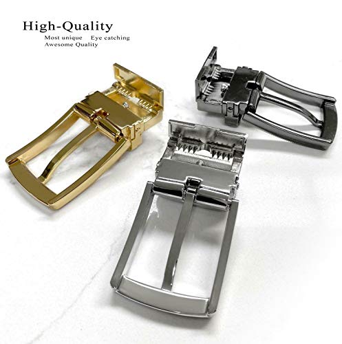 Belts.com Z35274R-Clamp-NP Round Edge Checkered Engraved Polished Reversible Belt Buckle Fits 1-3/8" wide belt strap - Image 4