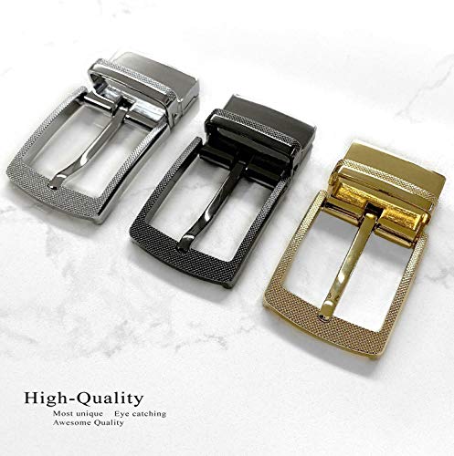 Belts.com Z35274R-Clamp-NP Round Edge Checkered Engraved Polished Reversible Belt Buckle Fits 1-3/8" wide belt strap - Image 2
