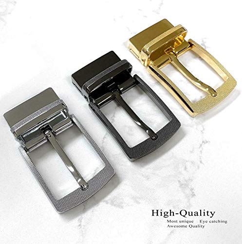 Belts.com Z35274R-Clamp-NP Round Edge Checkered Engraved Polished Reversible Belt Buckle Fits 1-3/8" wide belt strap - Image 3
