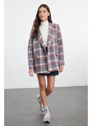 Gray Oversize Lined Double Breasted Closure Woven Plaid Blazer Jacket TWOAW22CE0178 - pzsku/ZBA39376E4D0DE4A468C8Z/45/_/1737375370/7a9ad81e-4732-4e6b-a5b6-ba35843c7782