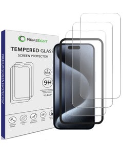 [ 3 PCS ] iPhone 15 Pro Screen Protector 6.1 Inch Display Ultra Thin 9H Hardness Tempered Glass iPhone 15 Pro Easy to Install HD Clear Screen Protector