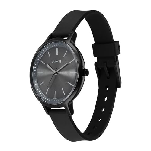 Sonata Splash Quartz Analog Grey Dial Plastic Strap Watch for Women_87049PP15W - Image 3