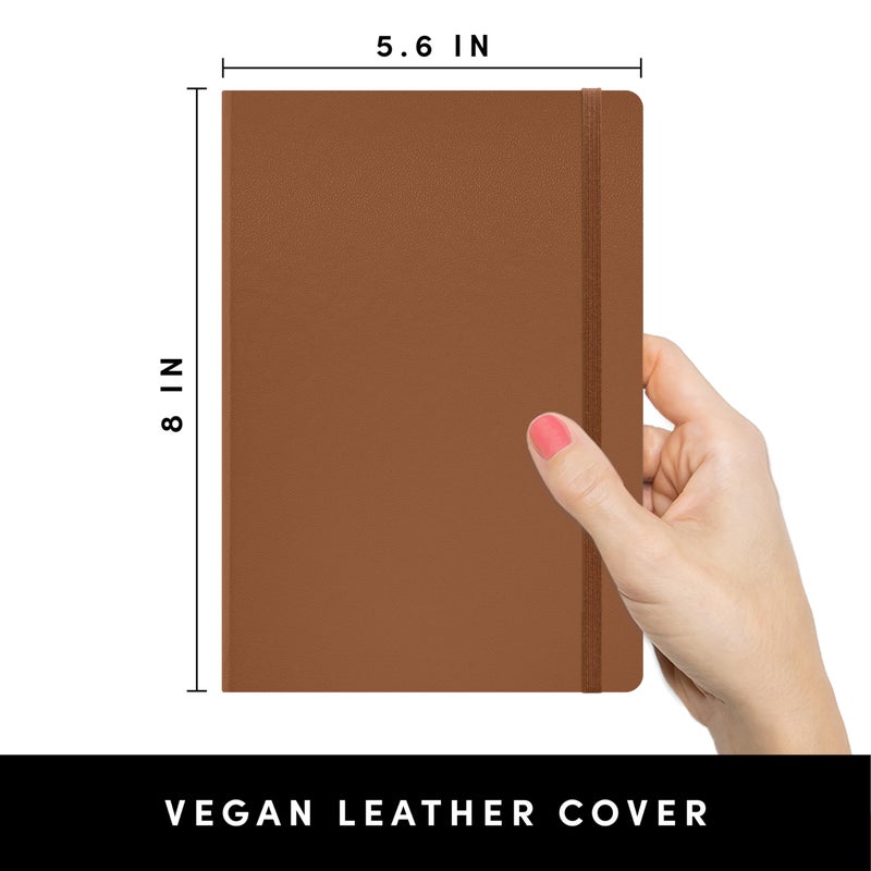 PAPERAGE Blank Journal Notebook, (Cognac), 160 Pages, Medium 5.6 inches x 8 inches - 100 GSM Thick Paper, Hardcover - Image 2