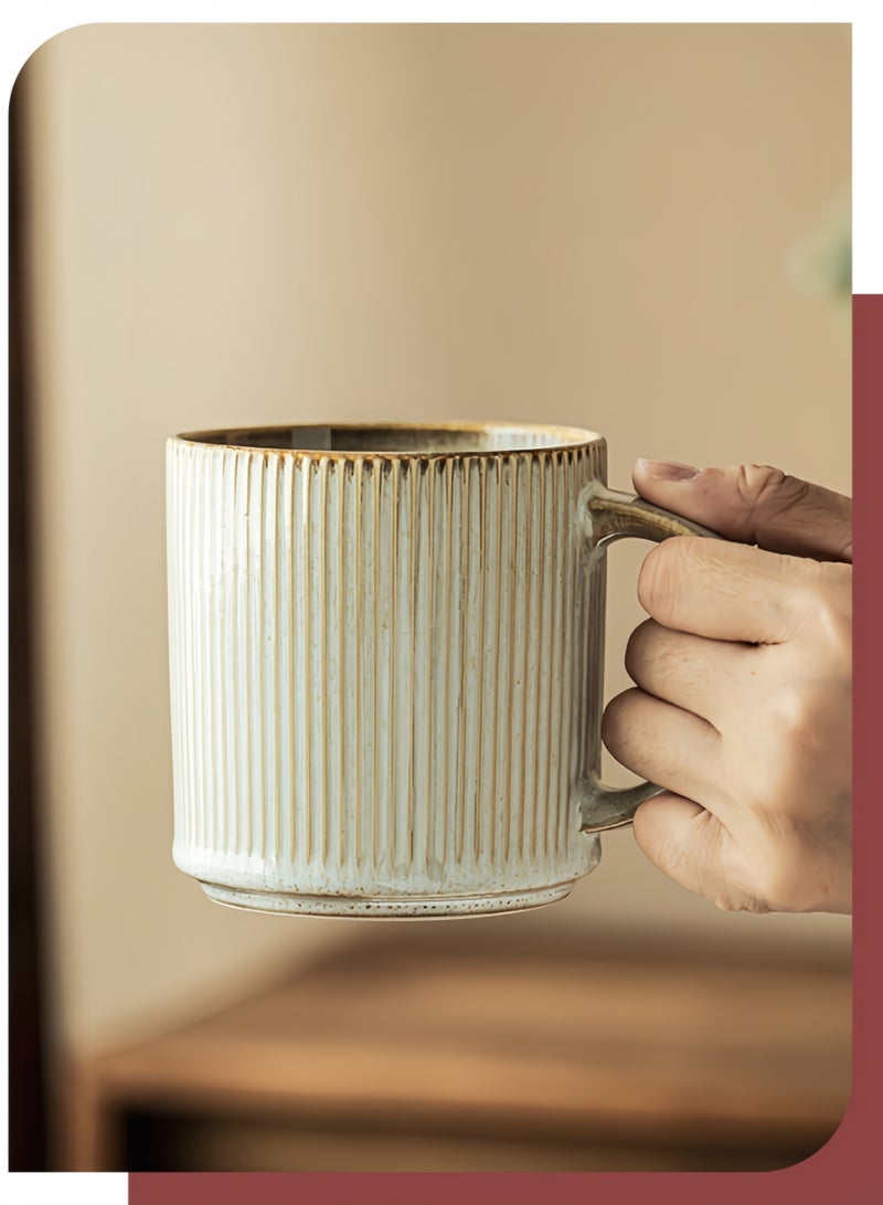 nihao Vintage Mug 450ML Porcelain Coffee Mugs Set of 2,Tumbler, Large Ceramic Mugs Set with Handles for Man and Wife, Dad, Mom, Friend, Modern Coffee Cups for Tea, Latte, Cappuccino, Cocoa, Dishwasher&Microwave Safe - Image 4