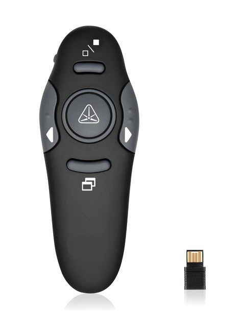 Wireless 2.4GHz Presentation Remote with Laser Pointer – 30m Range, Easy Control for Slides