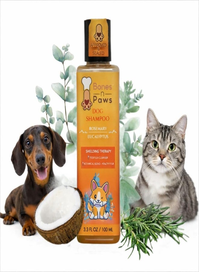 BONES N PAWS 2-in-1 Anti Tick and Flea Dog Shampoo 220 ml | for All Types of Dog & Cat | Conditioning Anti-Fungal Shampoo for Dog with Rosemary and Eucalyptus | pH Balanced, Cruelty Free - Image 1