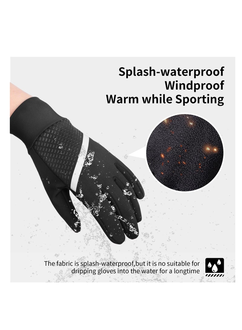 Winter Kids Touchscreen Sports Gloves - Anti-Slip Cold Weather Bike Gloves with Reflective Printing, Perfect for Running, Skiing, and Snow Activities for Boys and Girls Ages 6-12. - Image 3