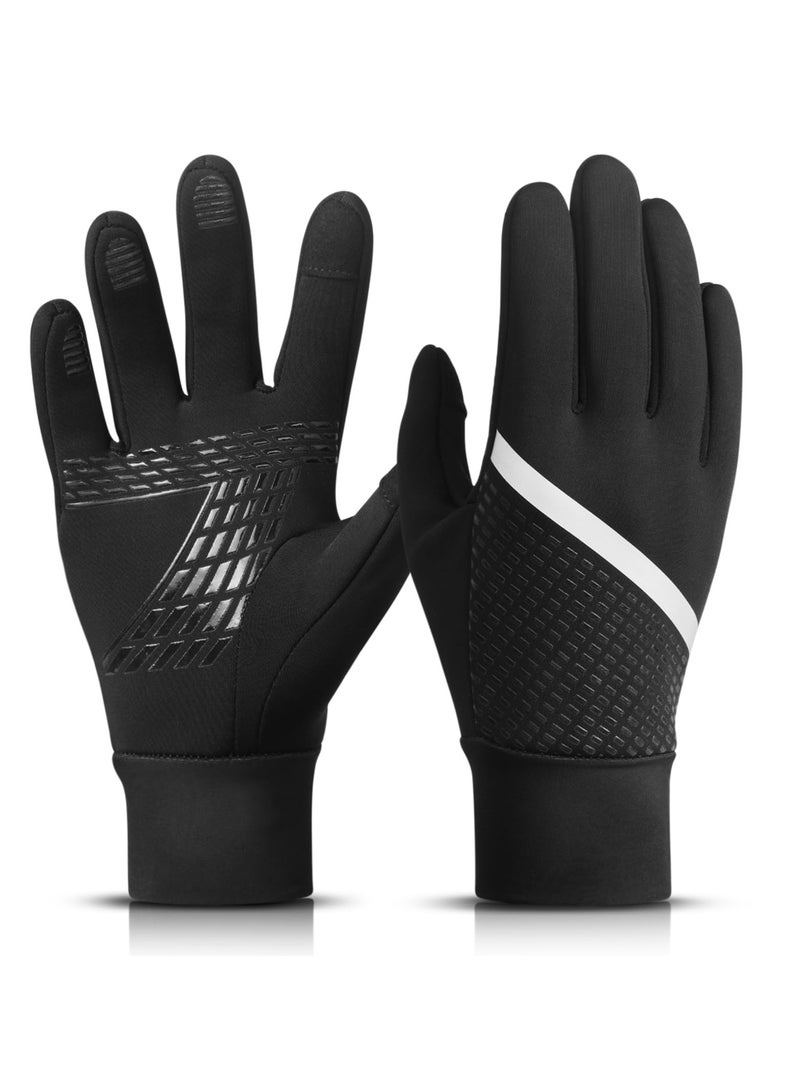 Winter Kids Touchscreen Sports Gloves - Anti-Slip Cold Weather Bike Gloves with Reflective Printing, Perfect for Running, Skiing, and Snow Activities for Boys and Girls Ages 6-12. - Image 1
