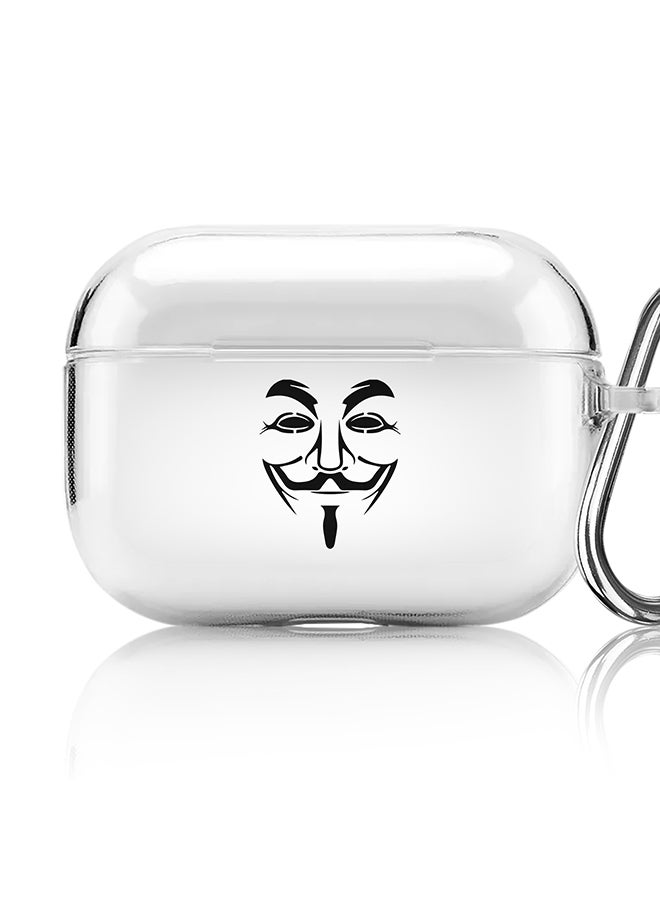 Stylizedd Classic Clear printed Case for Apple AirPods Pro 2nd Generation Thin Transparent Cover [Designed for Apple AirPods Pro 2nd Generation] - Vendetta Mask - Image 1