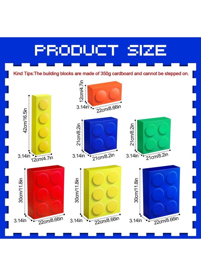 Zhanmai Zhanmai 14 Pcs Paper Building Blocks Boxes in 4 Size Mystery Party Stacking Props Brick Treat Gift Case for Birthday Game Favors Decorations Boys Girls  - Image 2
