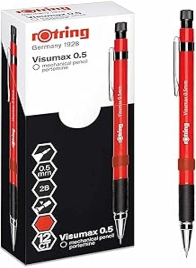 Rotring rOtring Visumax Mechanical Pencil | 0.5 mm | 2B Lead | Red Barrel | 
