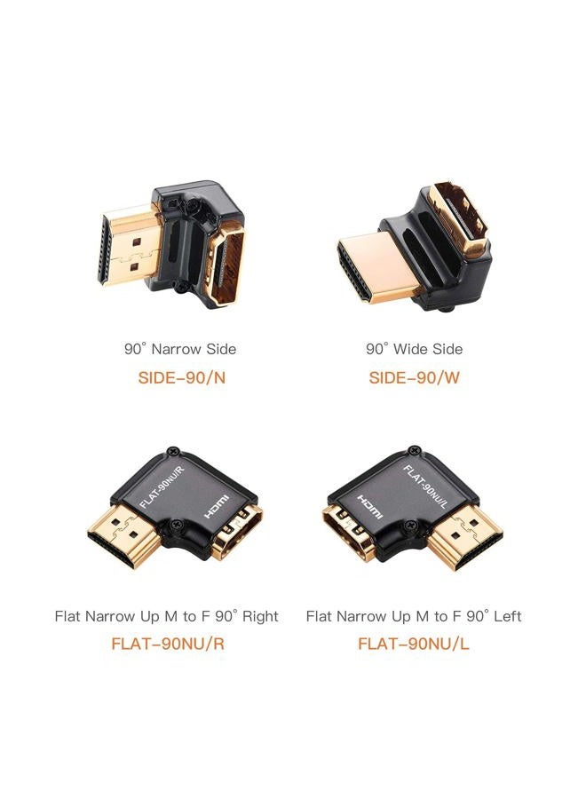 Zeskit HDMI Adapter Male to Female Right Angle, Zinc Alloy Full Shielding 24K Gold Plated Connectors (SIDE-90/W) - Image 2