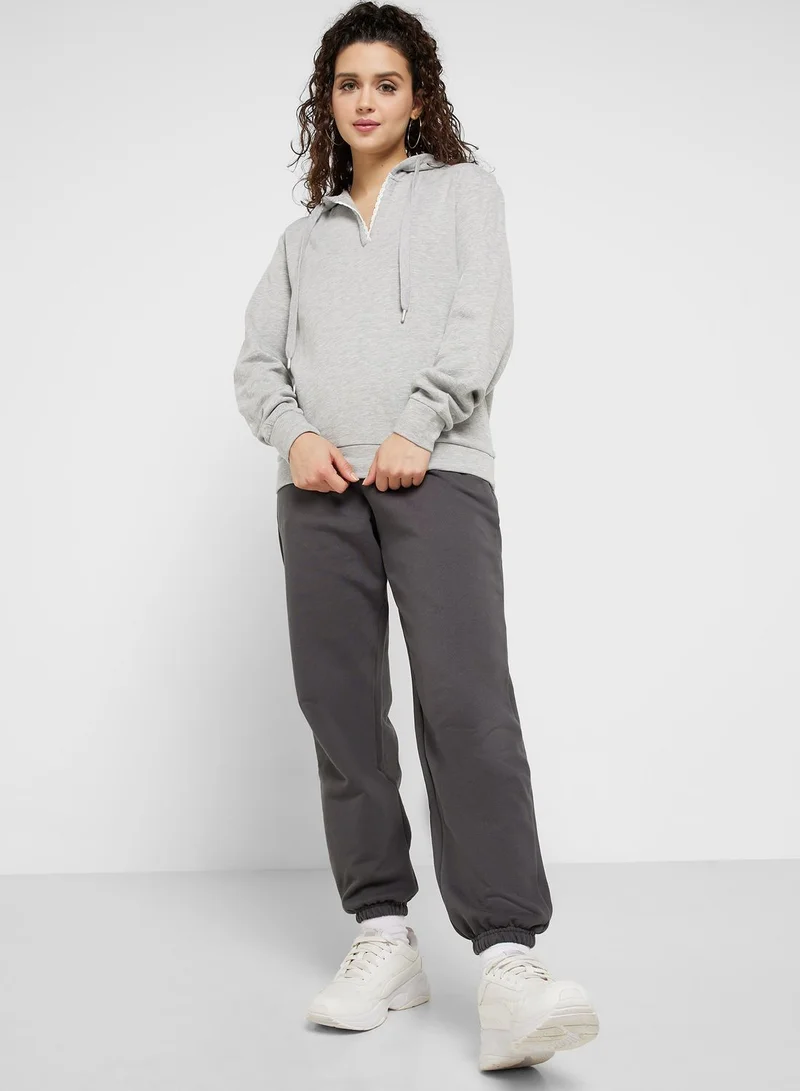 ONLY Drawstring Knitted Hoodie