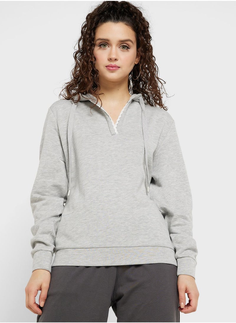 ONLY Drawstring Knitted Hoodie  - Image 1