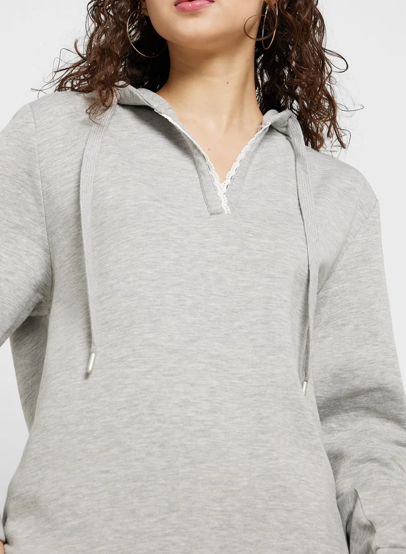 ONLY Drawstring Knitted Hoodie